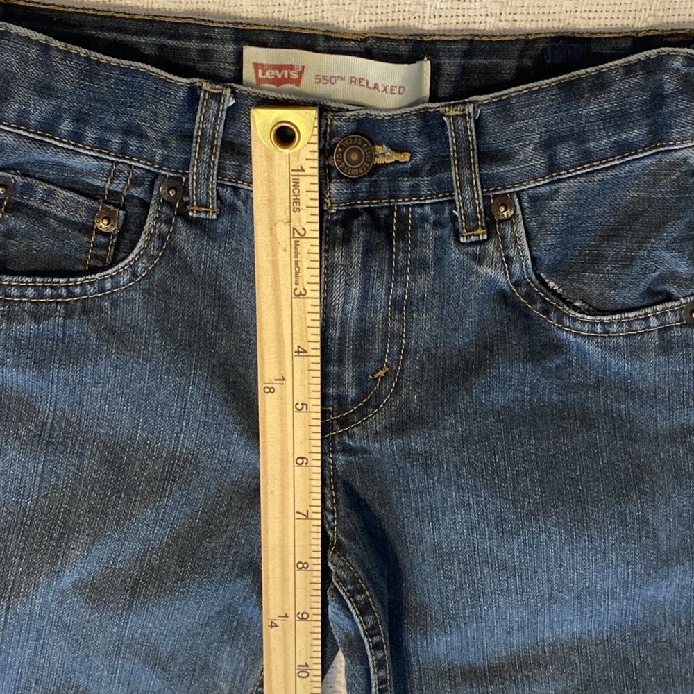 Levis Boys Size 8 Reg 550 24X22 Relaxed Fit Casual Blue Jeans 24 X 21 - Picture 9 of 16